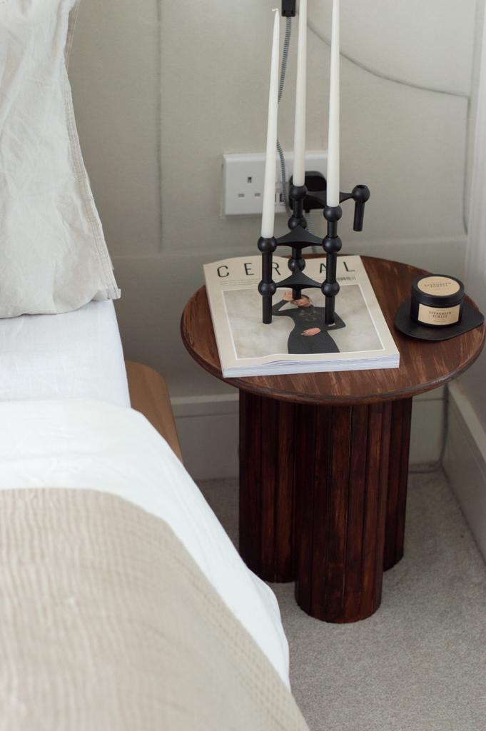 DIY Lazy Susan Japandi Bedside Table