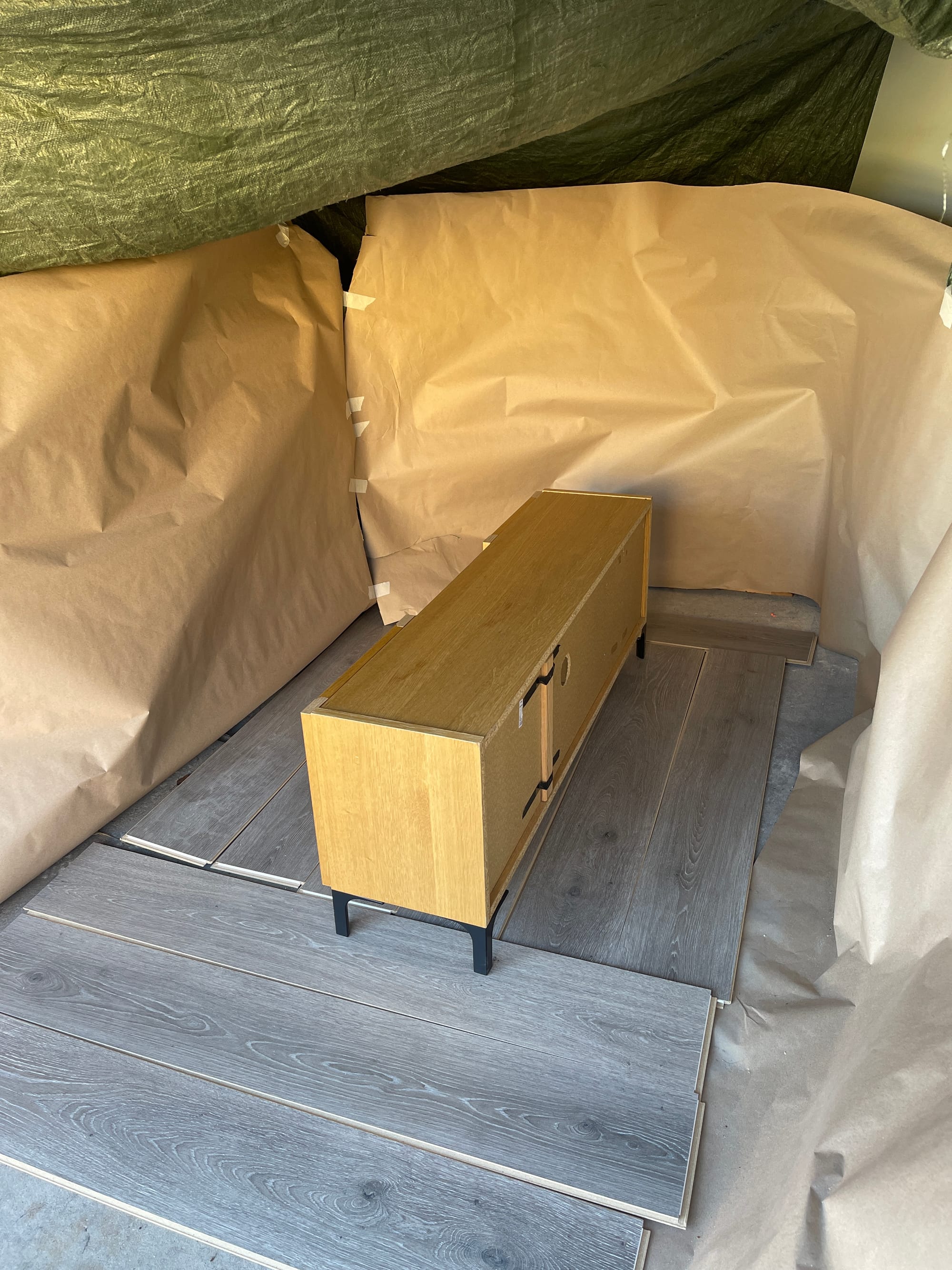 DIY TV Stand Makeover: How to Use a Cordless Paint Sprayer