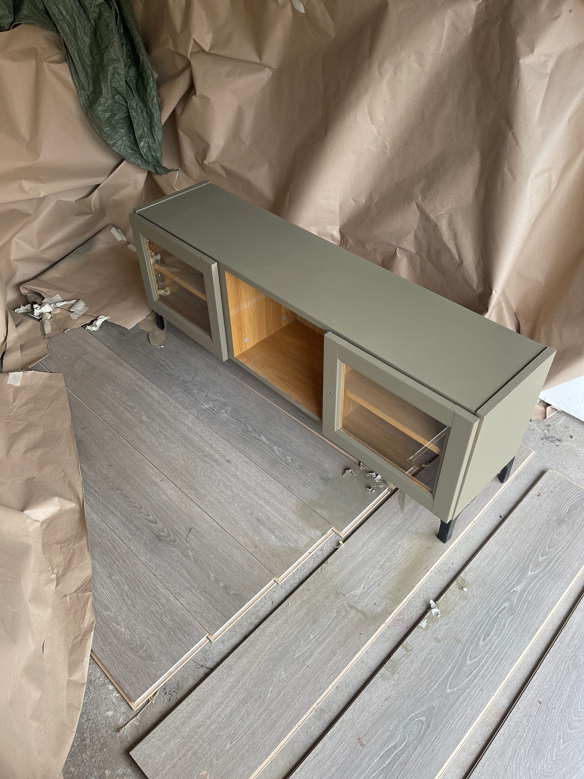 DIY TV Stand Makeover: How to Use a Cordless Paint Sprayer