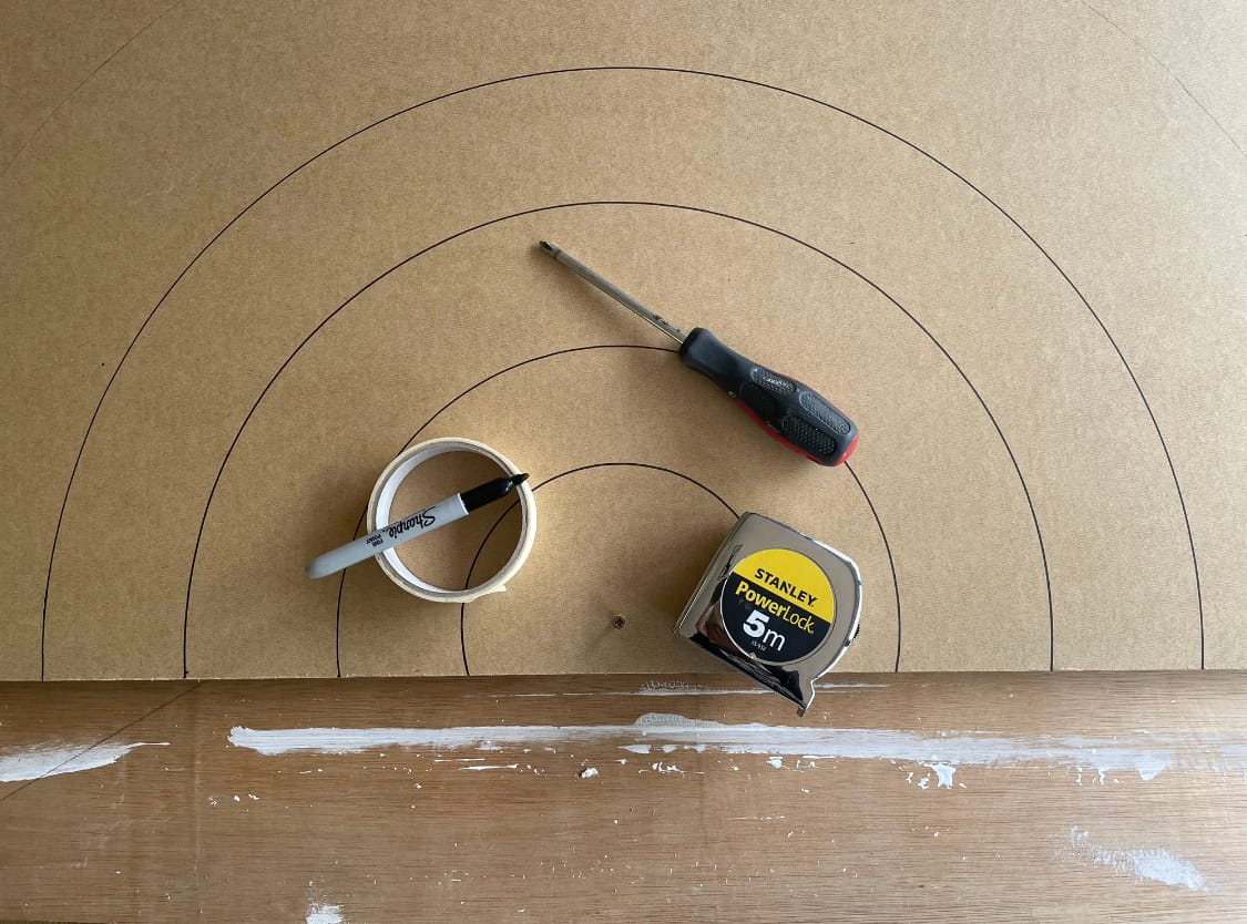Tools on a sheet of Mdf 