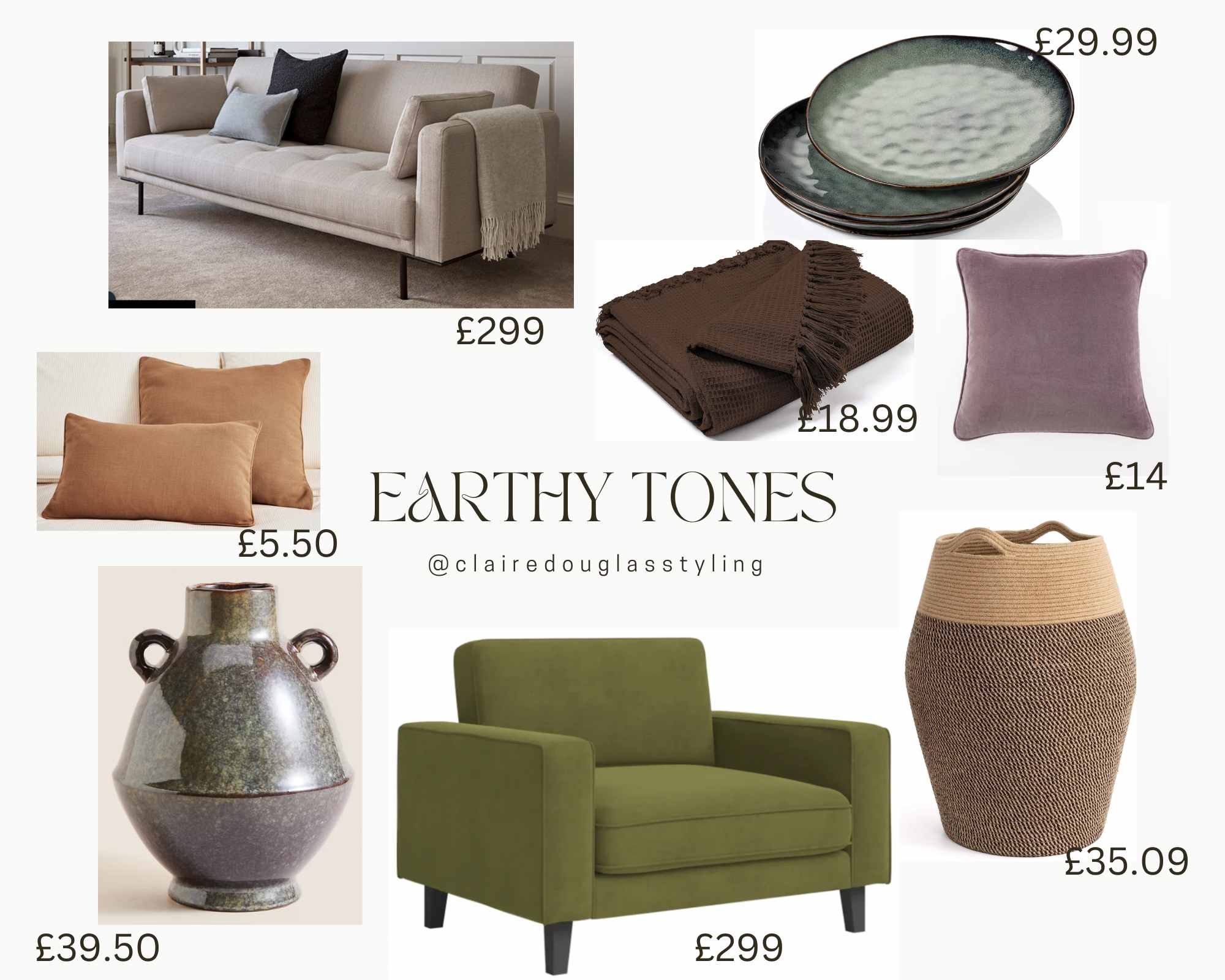 Shoppable interior styling mood boards