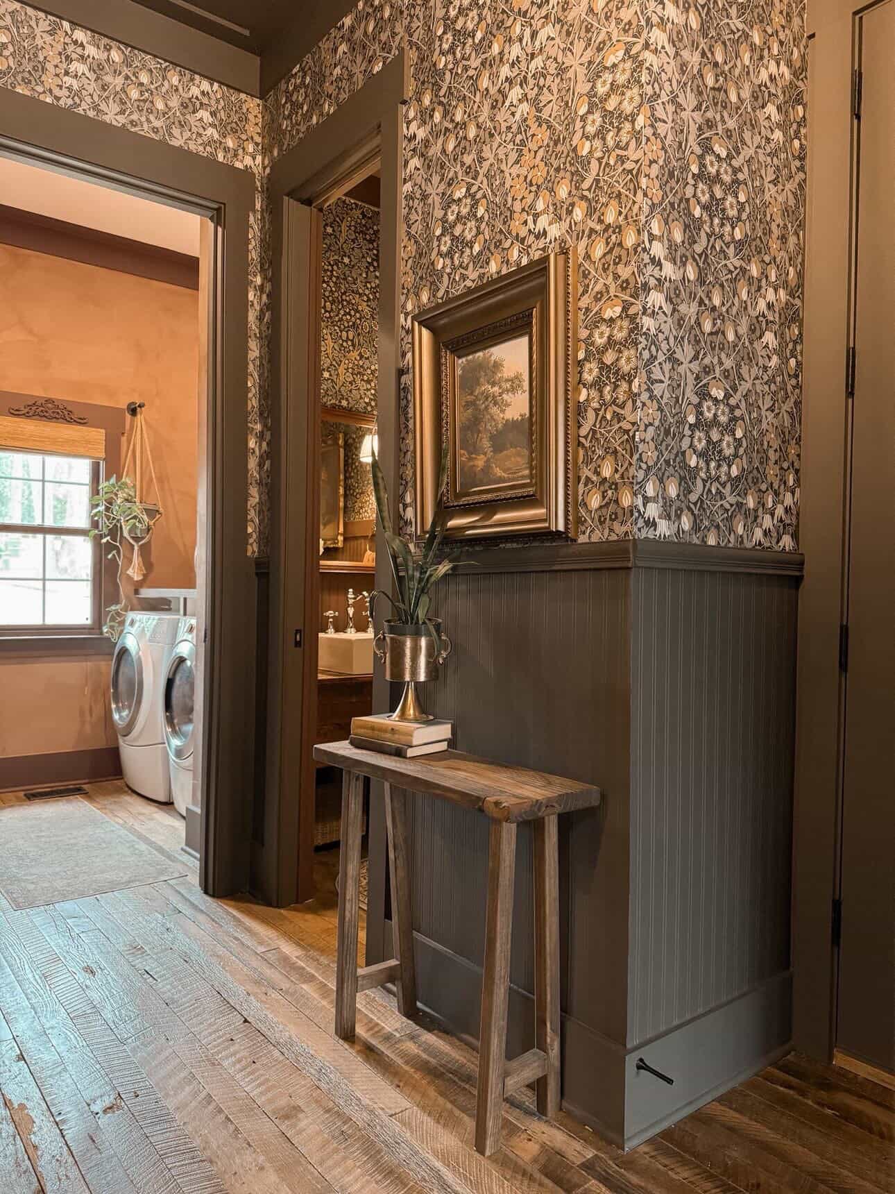 How to Transform a Hallway with Beadboard Wallpaper (No Tools Needed)